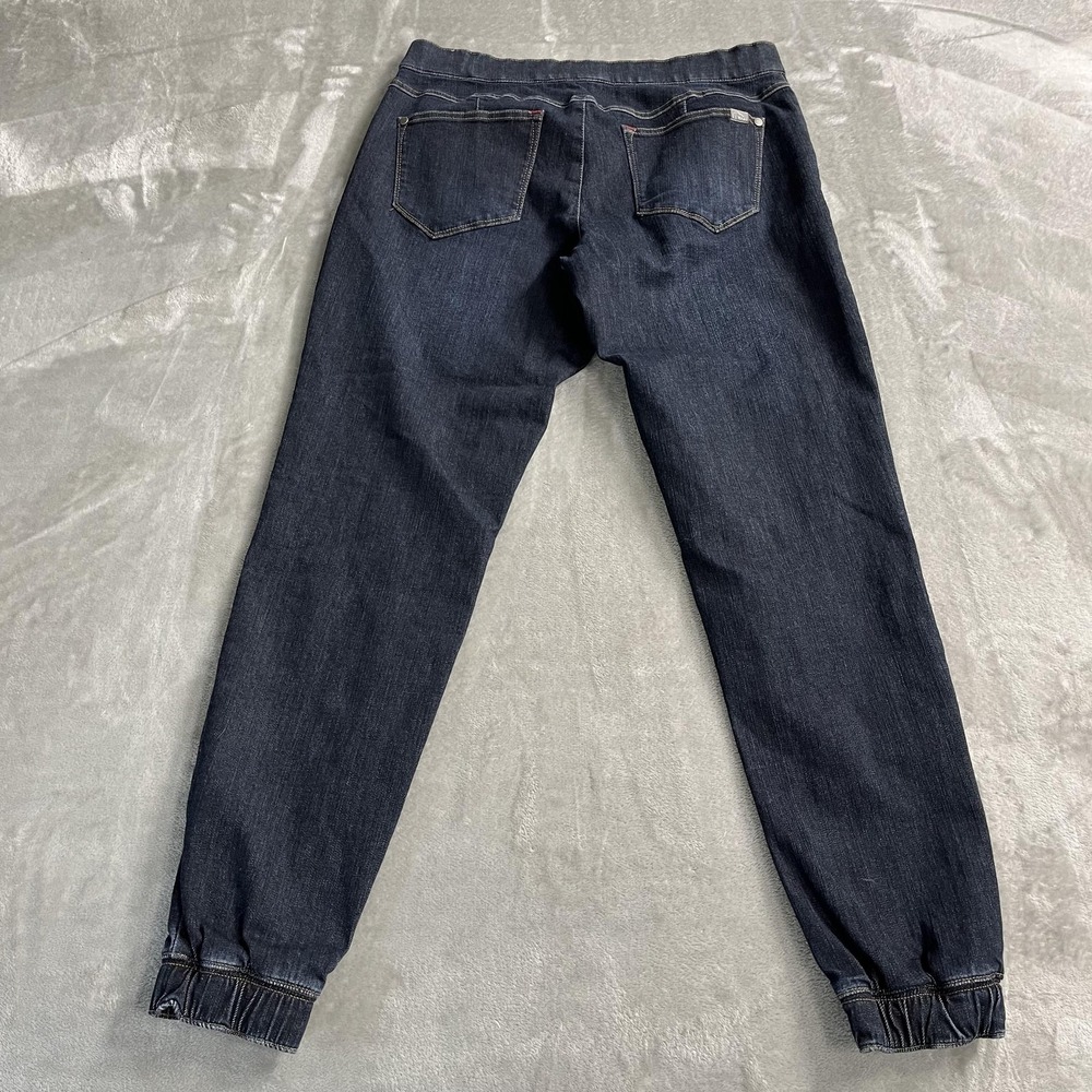 L.L. Bean Jeans‎ Womens 10 Blue Dark Wash Jogger Tapered Stretch 32x29 Denim - Picture 2 of 9